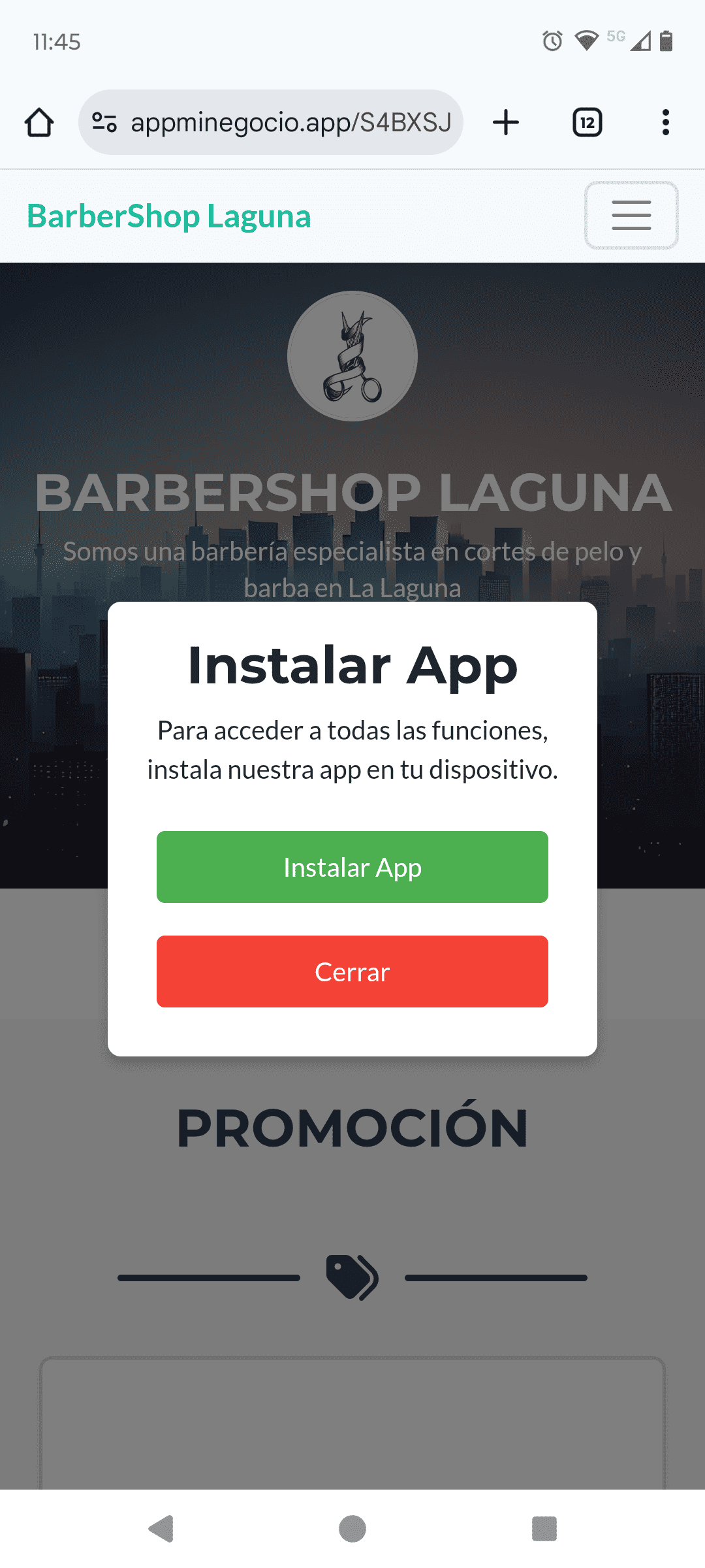 Paso para instalar la aplicación de tu negocio en un móvil