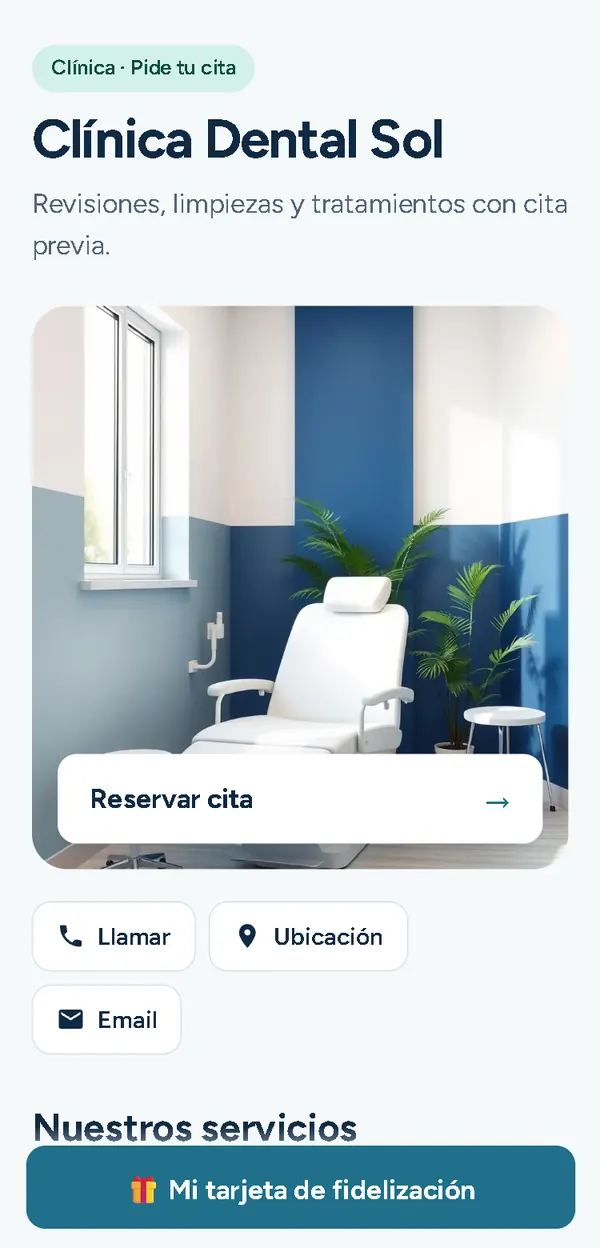 App de ejemplo con la plantilla Clínica y salud