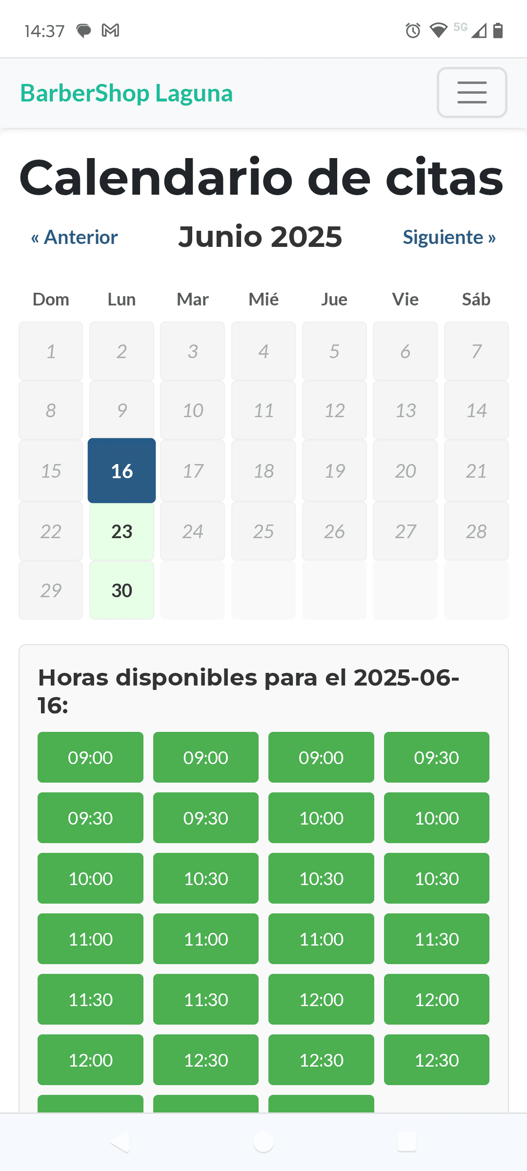 Sistema de gestión de citas online en la aplicación de tu negocio