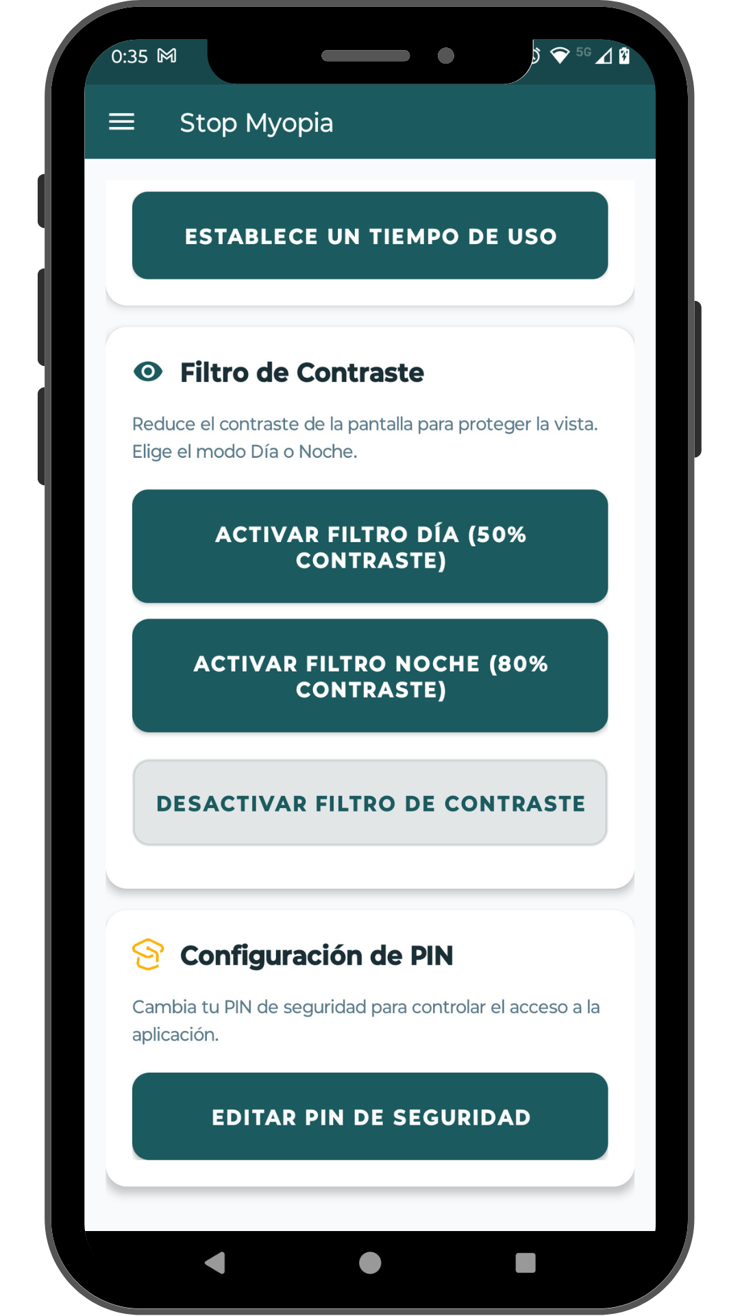 Control de distancia Stop Myopia